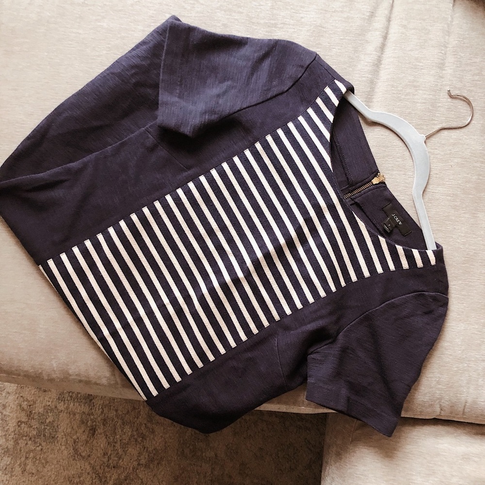 JCREW midi dress thick cotton stripe